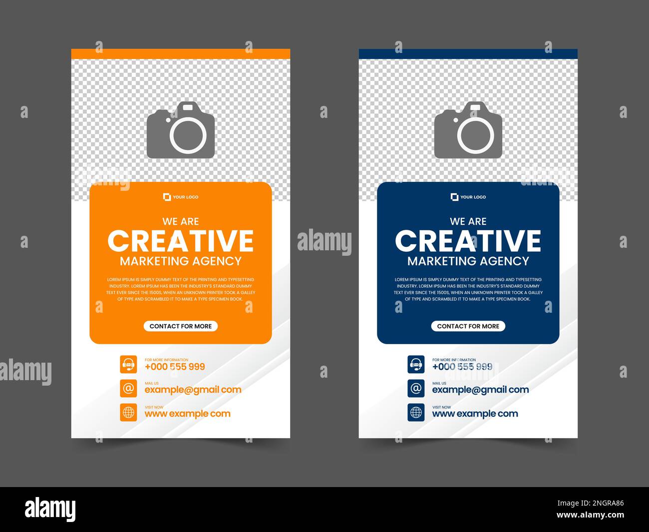 Modèle de témoignages sur les médias sociaux destiné aux agences de marketing numérique, adapté aux webinars marketing, webinars professionnels et autres bannières en ligne Illustration de Vecteur