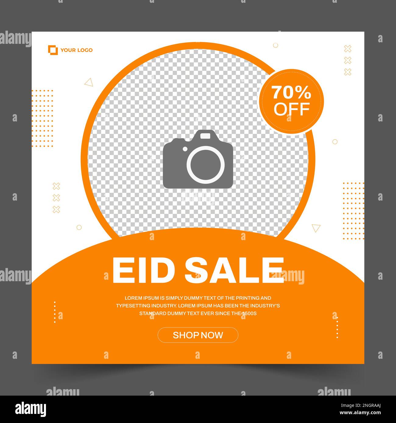 Modèle de bannière carrée de promotion de vente EID. Adapté à la promotion Web et à la publication de modèle de médias sociaux pour la publicité. Illustration vectorielle. Illustration de Vecteur