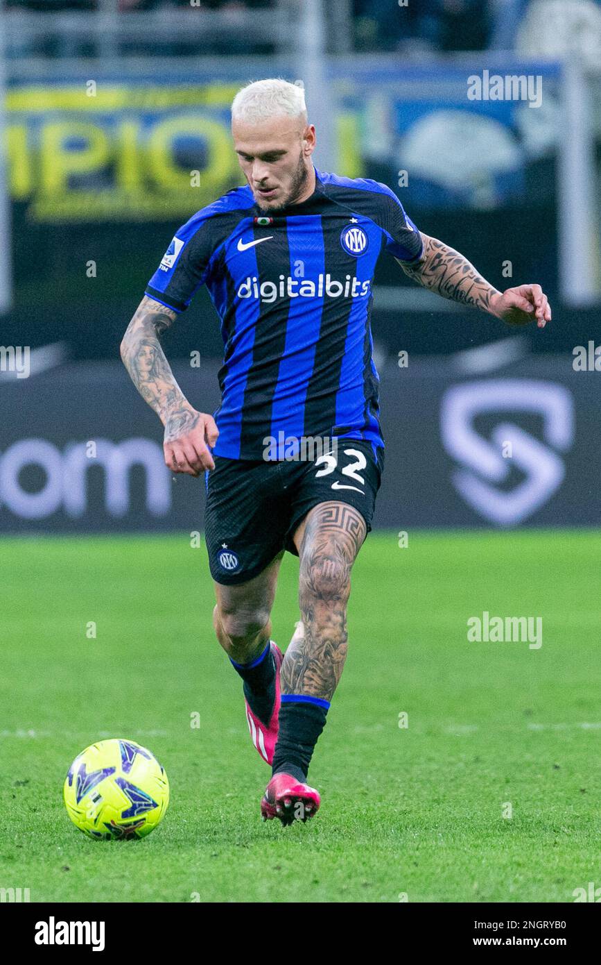 Milan, Italie - février 18 2023 - Inter-Udinese série A - dimarco federico f.c. internazionale crédit: Christian Santi/Alamy Live News Banque D'Images