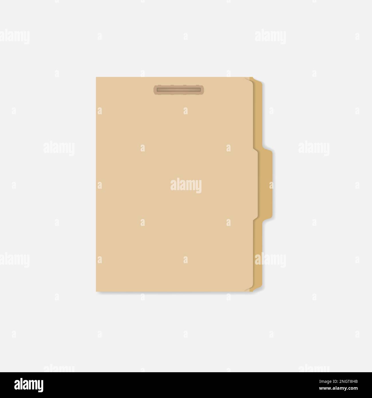 Dossier de fichiers fermé avec patte de coupe et attache intérieure pour conserver les feuilles de papier, maquette vectorielle. Format lettre Illustration de Vecteur