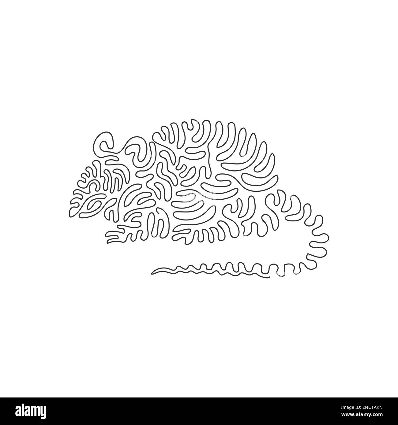 Un seul dessin d'une ligne de l'art abstrait de la souris mignonne Dessin de ligne continue dessin graphique dessin vectoriel illustration de petit rongeur de souris Illustration de Vecteur