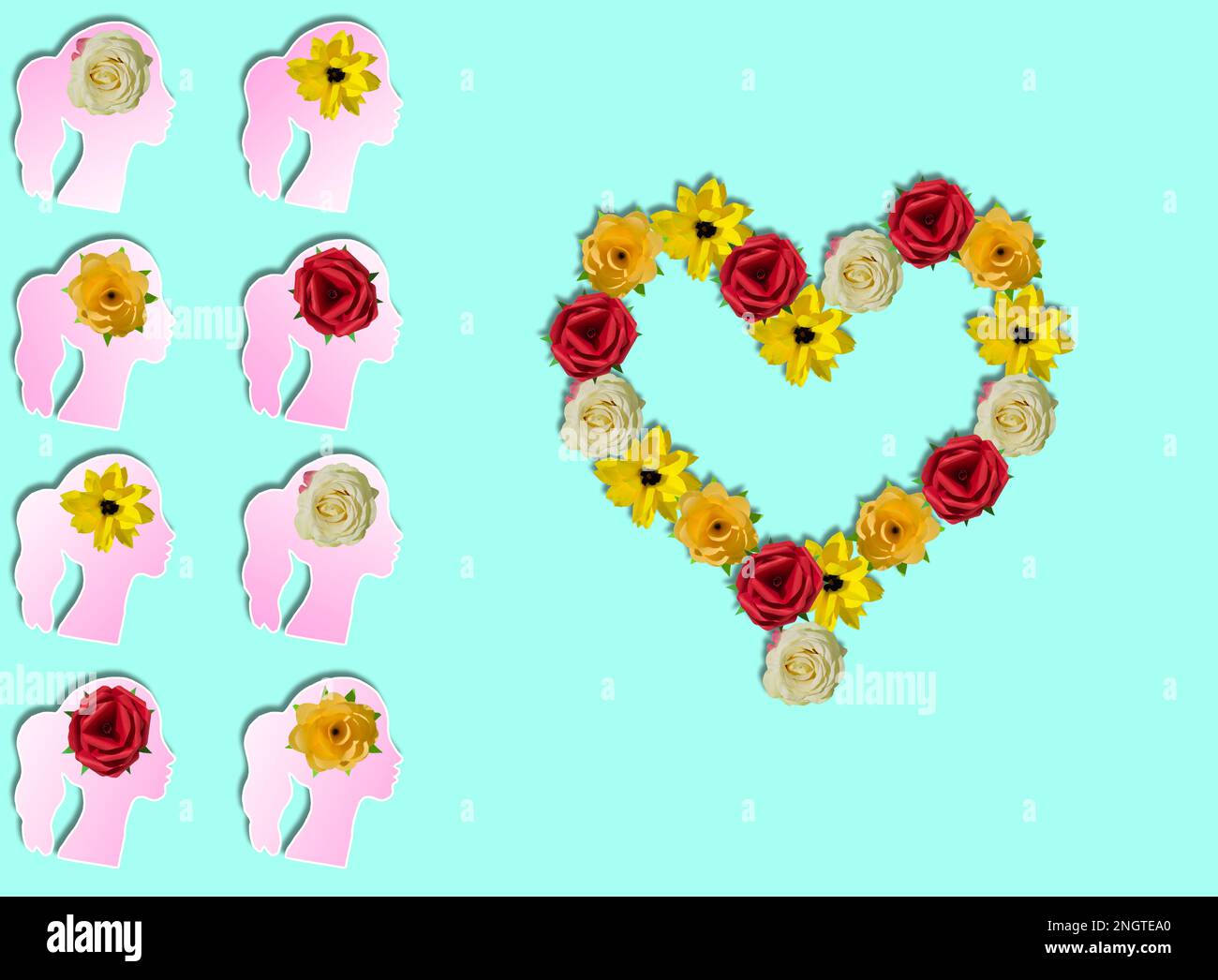 les femmes unies créent l'amour et un monde plus beau Banque D'Images