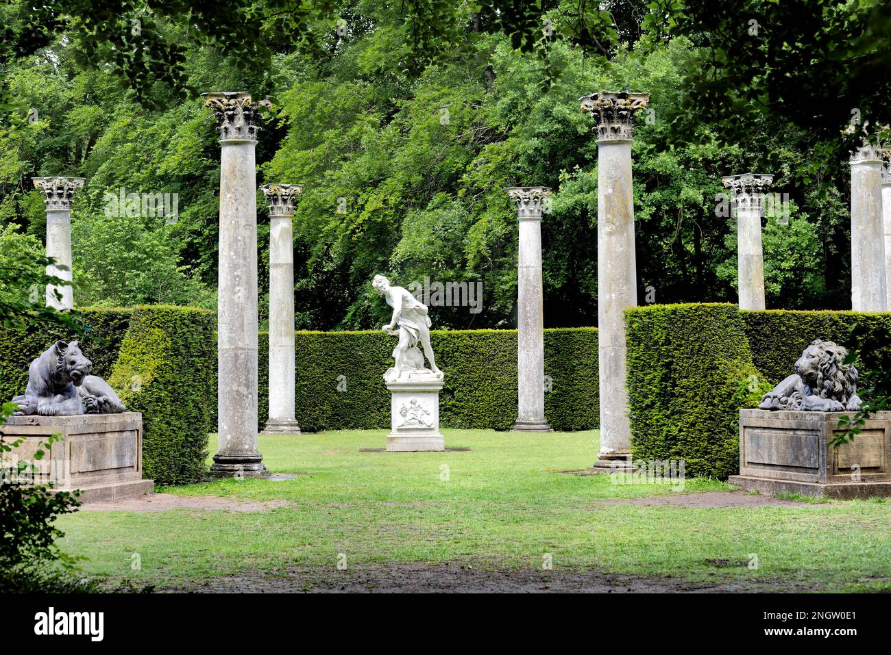 Le jardin circulaire du Temple se trouve à l'abbaye d'Anglesey, en Angleterre Banque D'Images