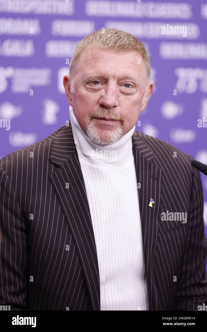 La légende allemande du tennis Boris Becker assiste à une conférence de presse pour le film "Boom! Boum ! The World contre Boris Becker' présenté dans l'offre spéciale Berlinale Banque D'Images