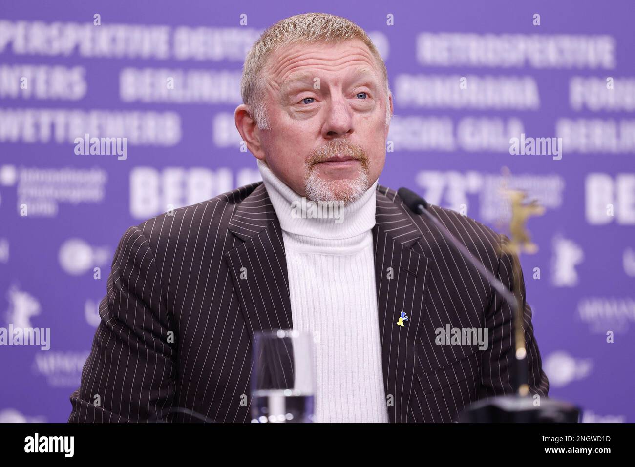 La légende allemande du tennis Boris Becker assiste à une conférence de presse pour le film "Boom! Boum ! The World contre Boris Becker' présenté dans l'offre spéciale Berlinale Banque D'Images