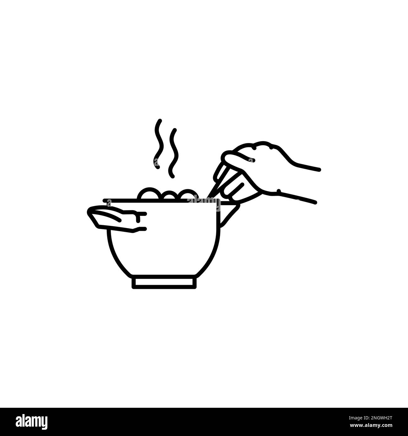 Icône de la ligne de couleur de la soupe de cuisson. Cuisine. Préparation des repas Illustration de Vecteur