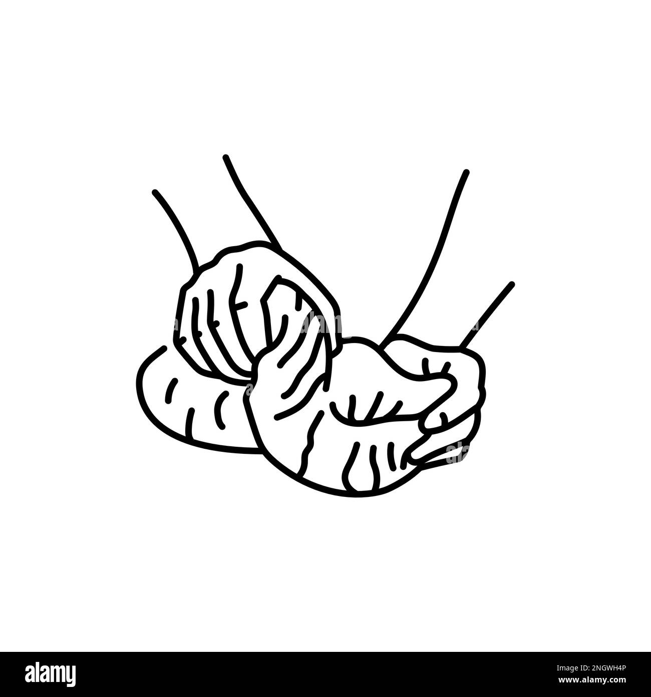 Pétrir l'icône de la ligne de couleur de la pâte. Cuisine. Préparation des repas Illustration de Vecteur
