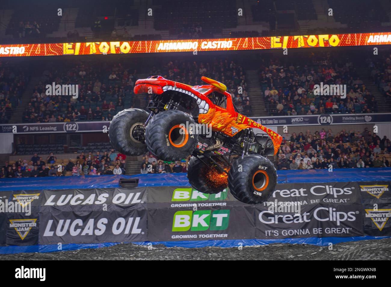 El Toro Loco dans Monster Jam au centre DCU de Worcester, Massachusetts, États-Unis. Banque D'Images