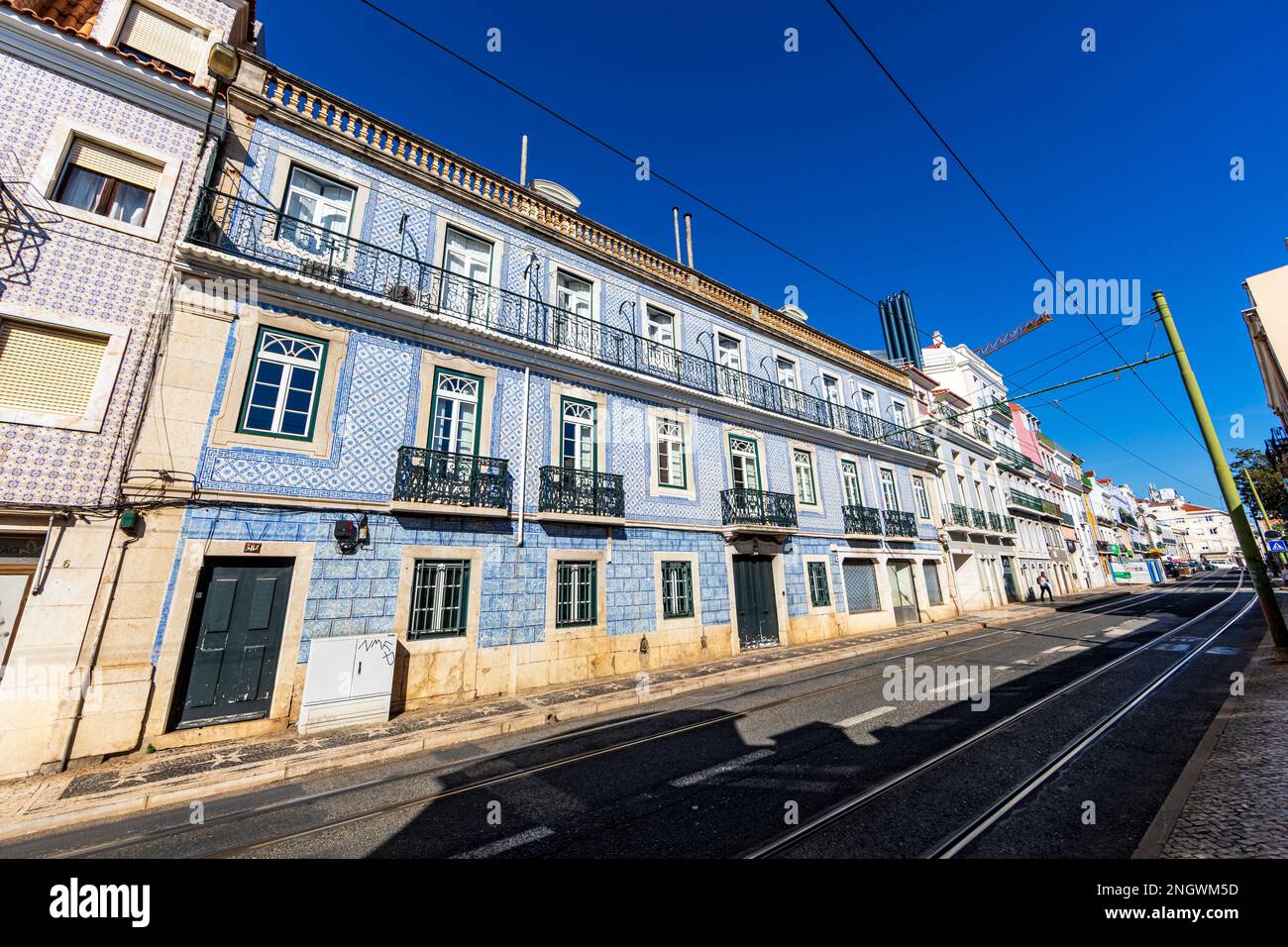 Façade azulejos typique de Lisbonne, Portugal Banque D'Images