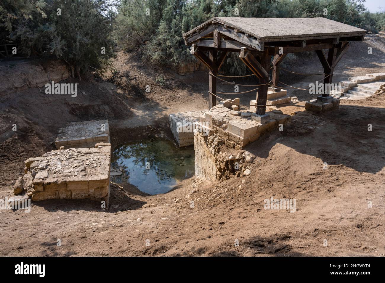 Site de baptême de Jésus-Christ à Bethany au-delà de la Jordanie Banque D'Images