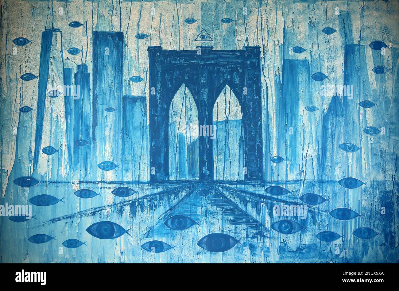 New York yeux - mon art abstrait peinture Banque D'Images