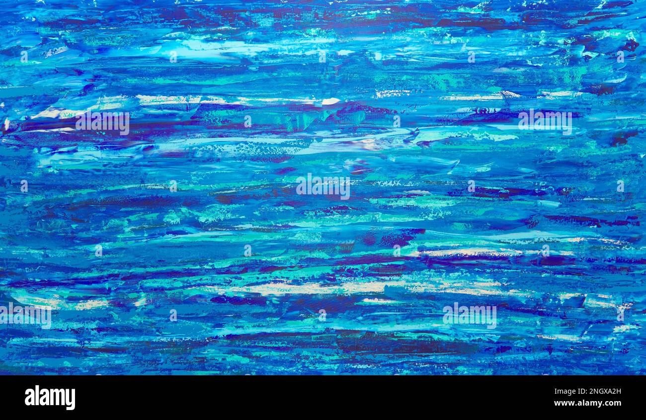 Arrière-plan abstrait de peinture d'art bleu Banque D'Images