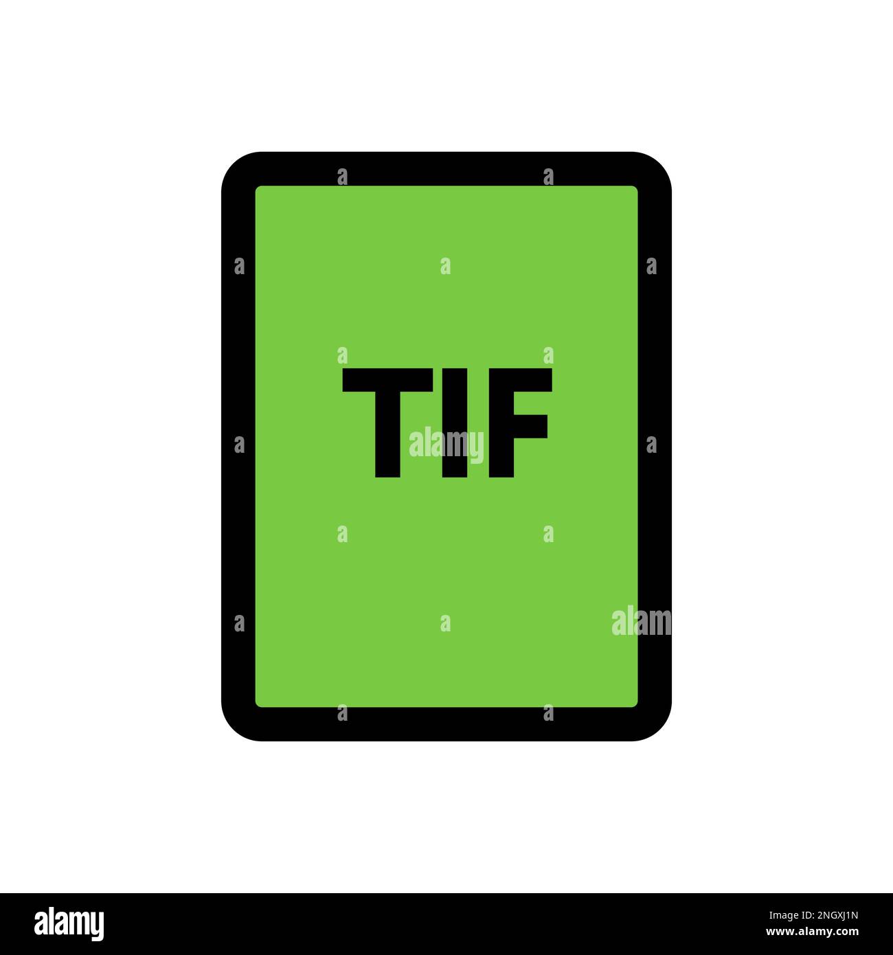 LIGNE d'icône de fichier TIF isolée sur fond blanc. Icône fine et plate noire sur un style moderne. Symbole linéaire et contour modifiable. Simple et pixel par Illustration de Vecteur