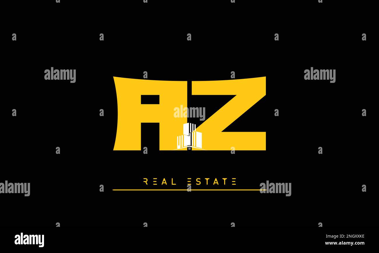Lettres immobilières initiales Monogram logo AZ , ZA Illustration de Vecteur