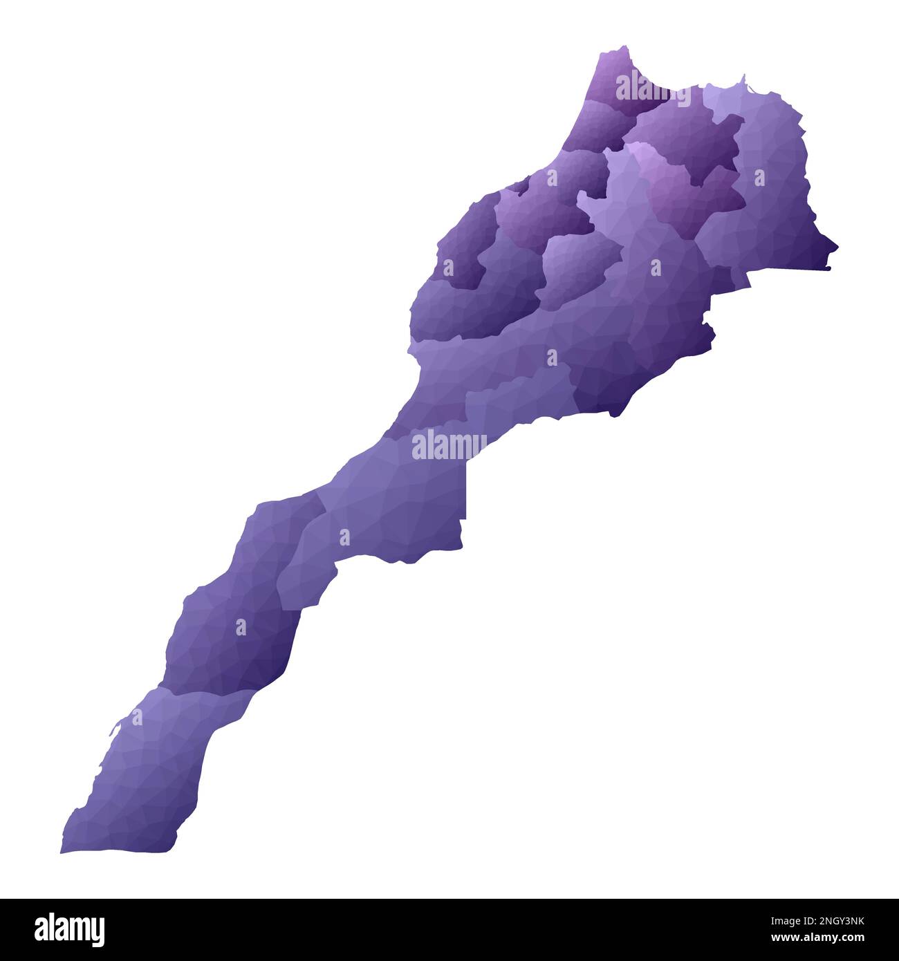 Carte du Maroc. Contour géométrique de pays. Illustration de vecteur violet attrayante. Illustration de Vecteur