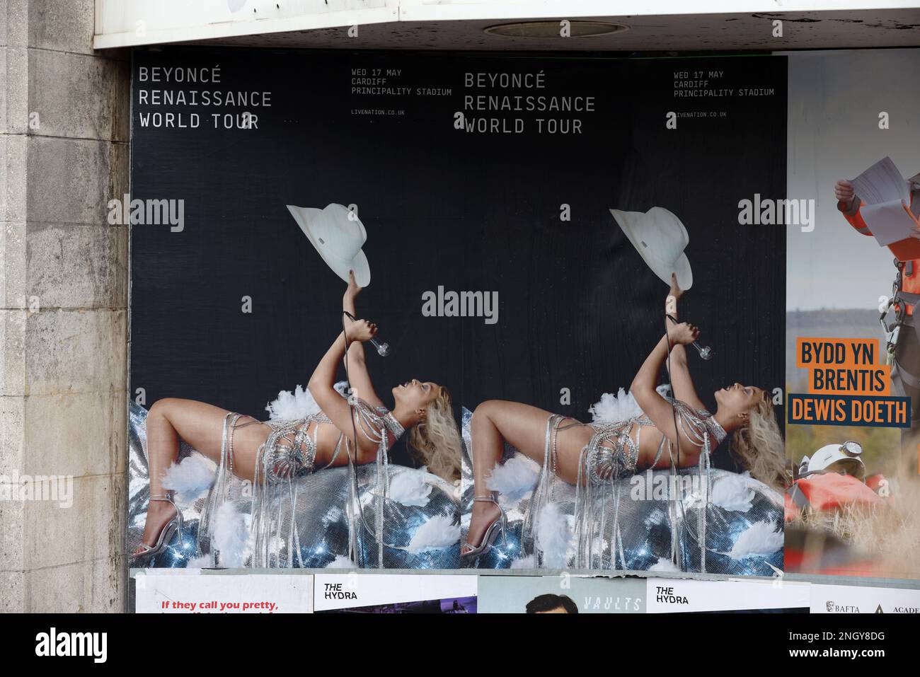 Vues générales d'une affiche Beyonce Renaissance World Tour pour son spectacle au stade de la Principauté de Cardiff, exposé à Cardiff, pays de Galles, Royaume-Uni. Banque D'Images