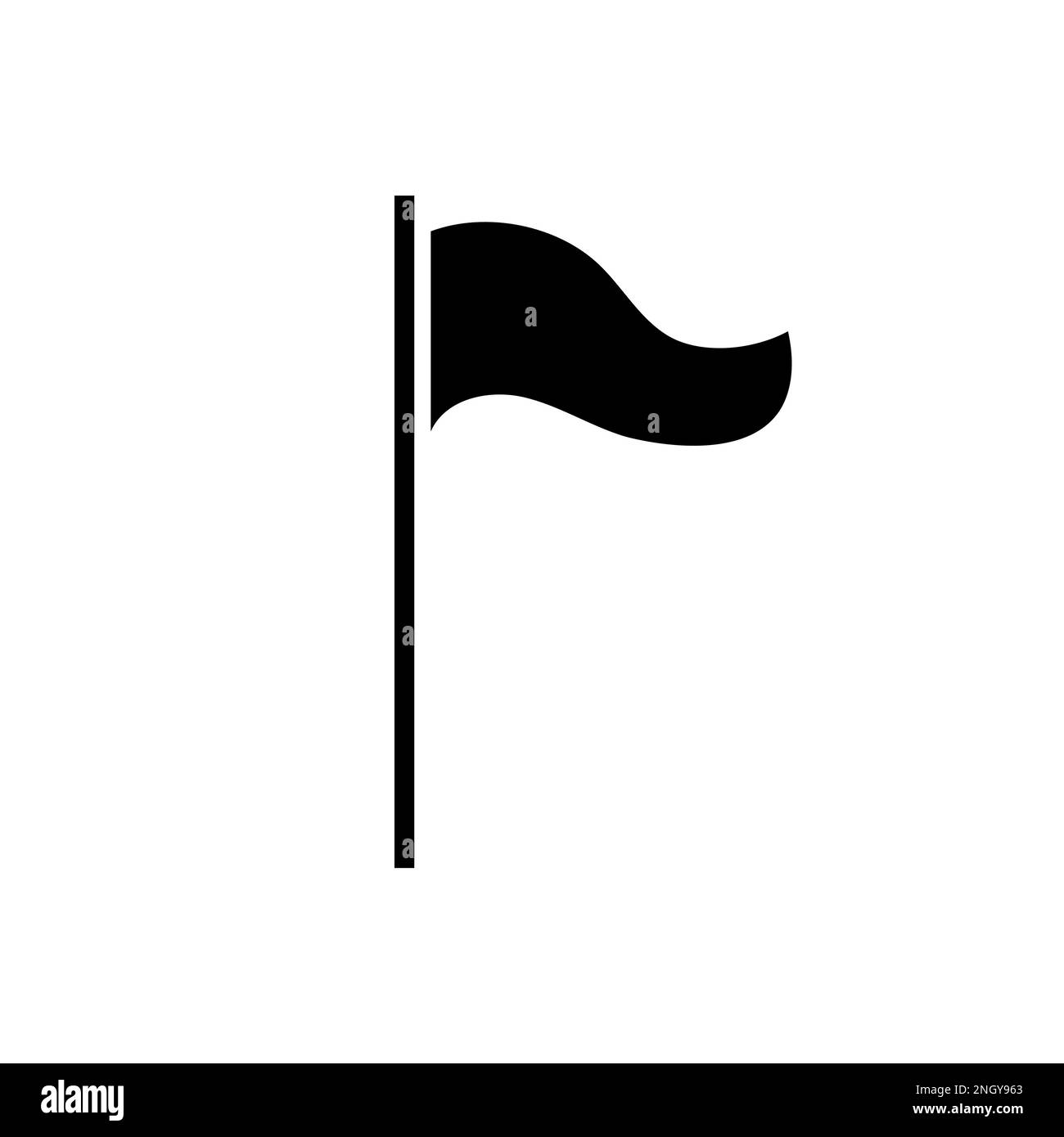 Drapeau vecteur d'ondulation illustration noire forme polaire drapeau plat symbole conception Illustration de Vecteur