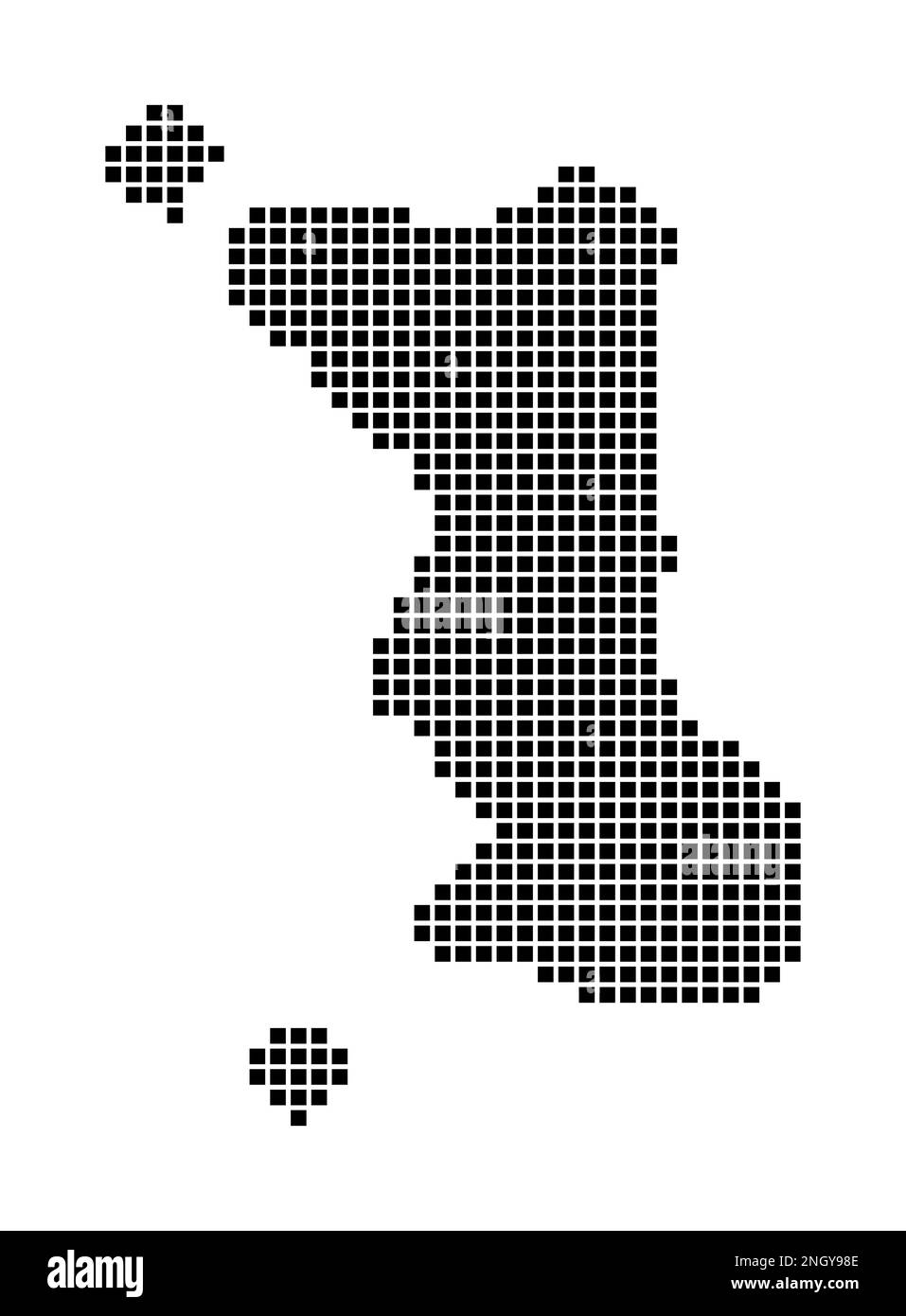 Carte de l'île Malapascua. Carte de l'île Malapascua en pointillés. Bordures de l'île remplies de rectangles pour votre conception. Illustration vectorielle. Illustration de Vecteur