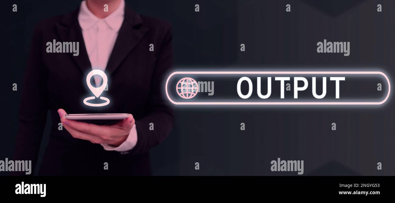 Sortie de texte d'écriture manuscrite. Mot pour le résultat final de quelque chose ou comment les choses finissent vers le haut Banque D'Images