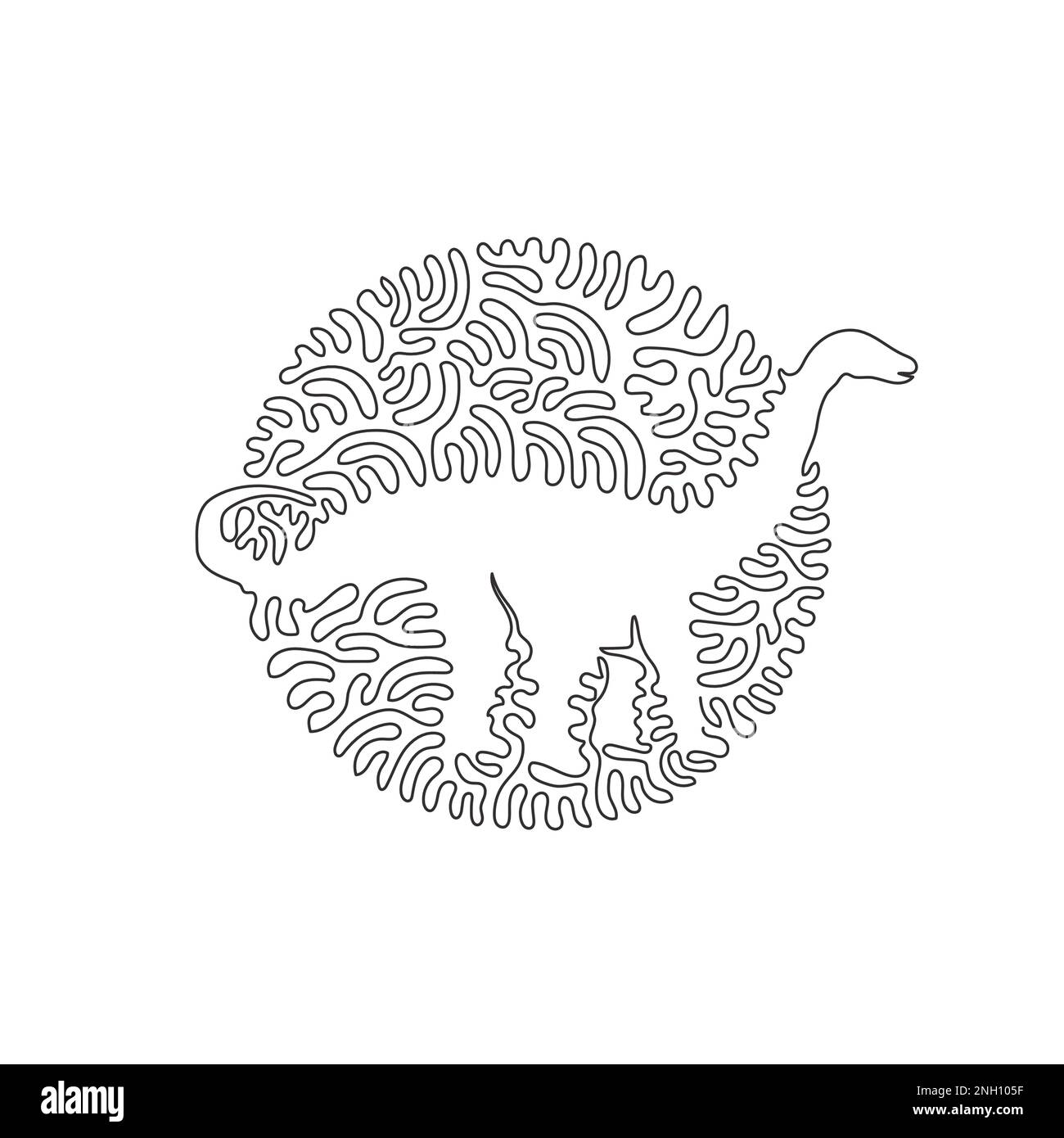 Tracé d'une ligne de gros dinosaures. Dessin en ligne continue dessin graphique illustration vectorielle d'un dinosaure à long cou pour icône Illustration de Vecteur