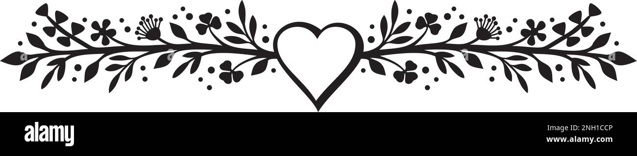 Couronne fleurie avec coeur. Illustration vectorielle. Illustration de Vecteur