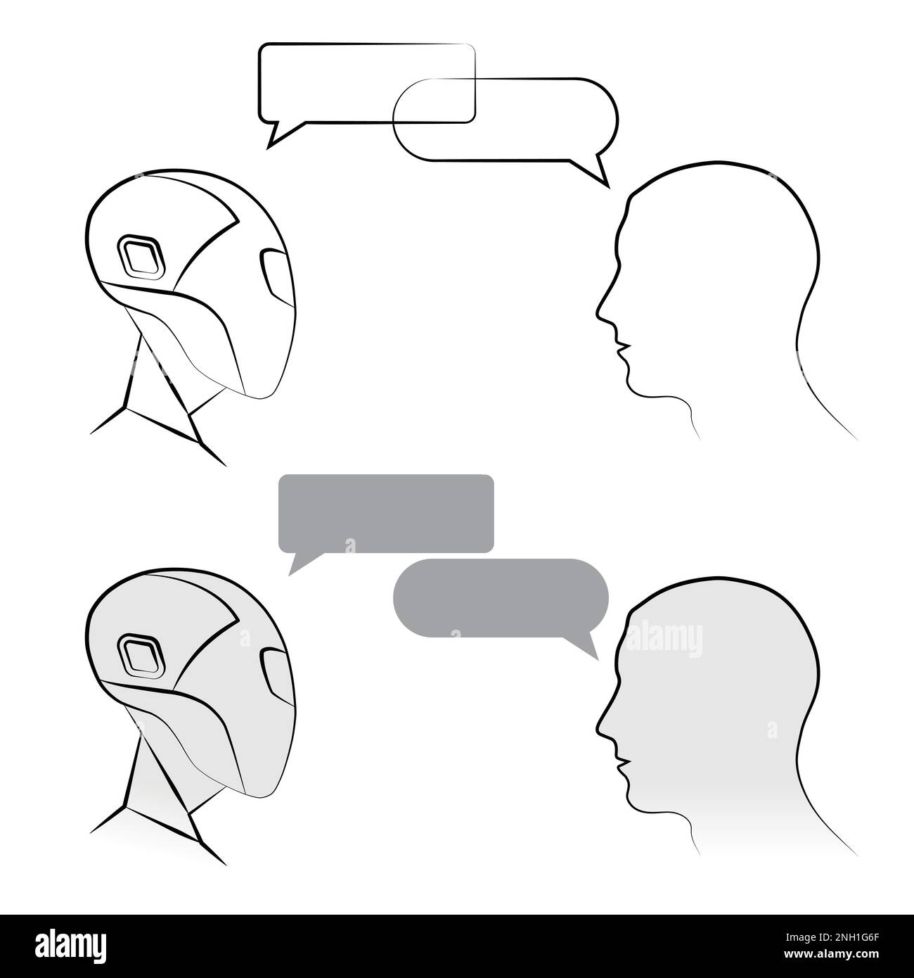 Plan de discussion robot et humain Illustration de Vecteur