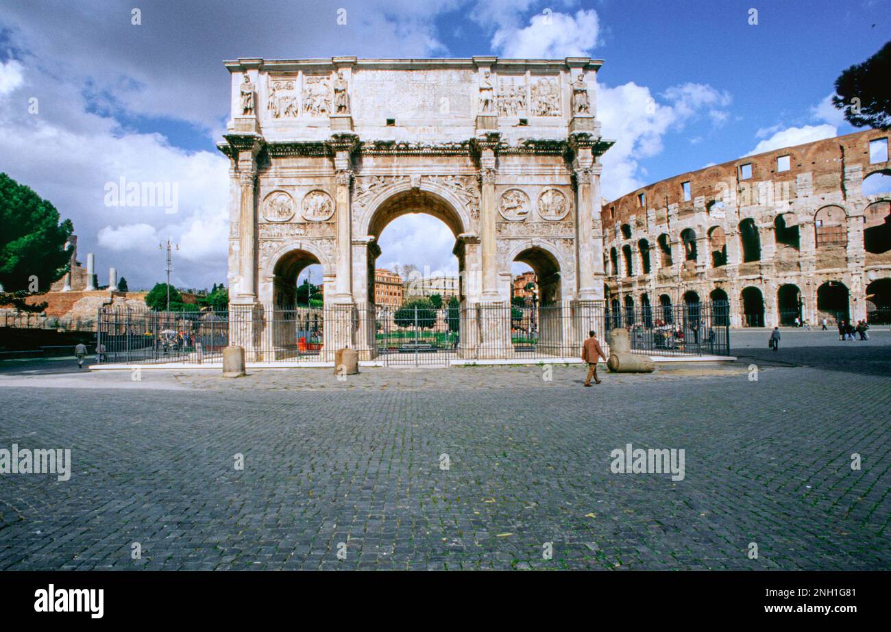 rome italie Arco di costantino Banque D'Images