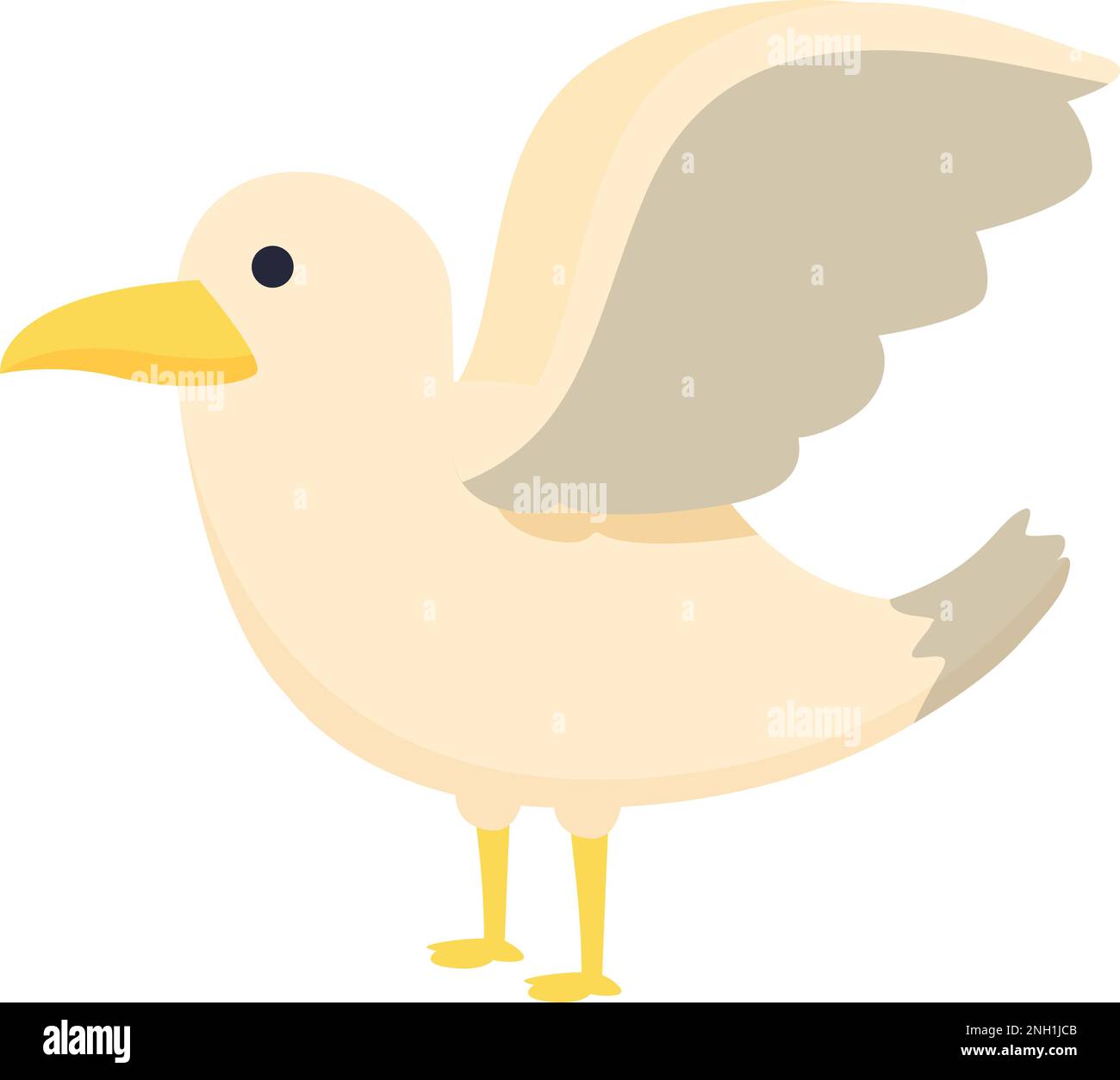 Vecteur de dessin animé d'icône Seagull. Mouche de mer. Animal marin Illustration de Vecteur