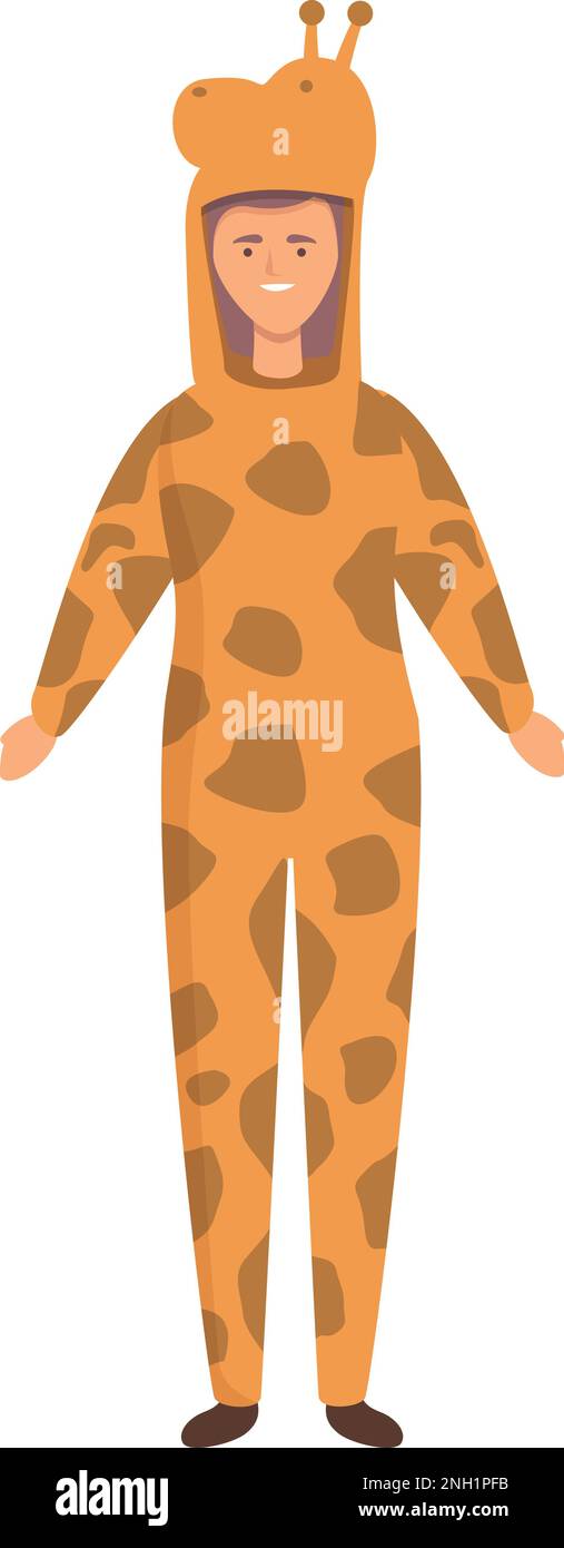 Giraffe halloween animal costume icône dessin animé vecteur. Enfant mignon. Mascotte fantaisie Illustration de Vecteur