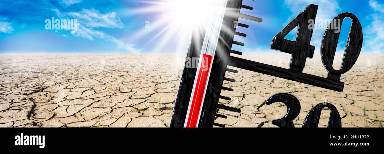 changement climatique avec chaleur et sécheresse Banque D'Images
