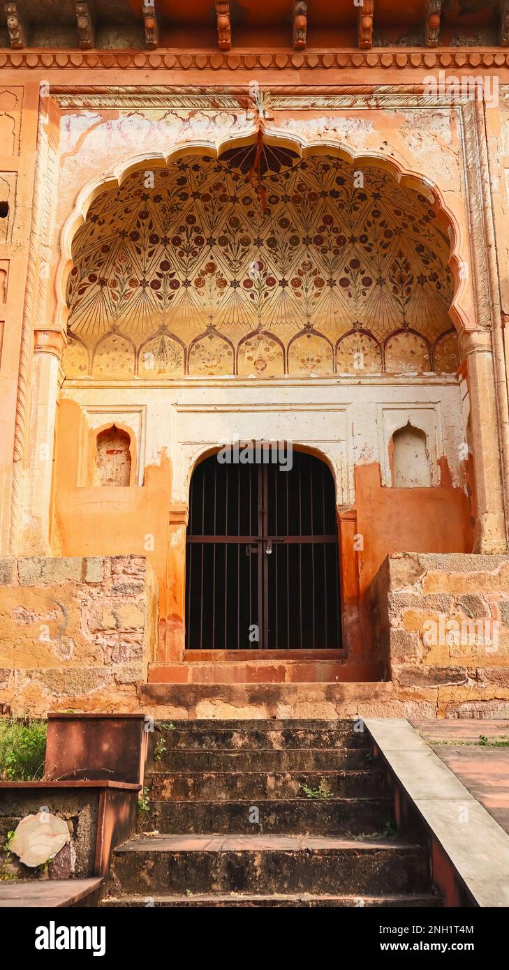 Architecture de Hriday Shah Mahal, Mausahaniya, Chhatrapur, Madhya Pradesh, Inde. Banque D'Images
