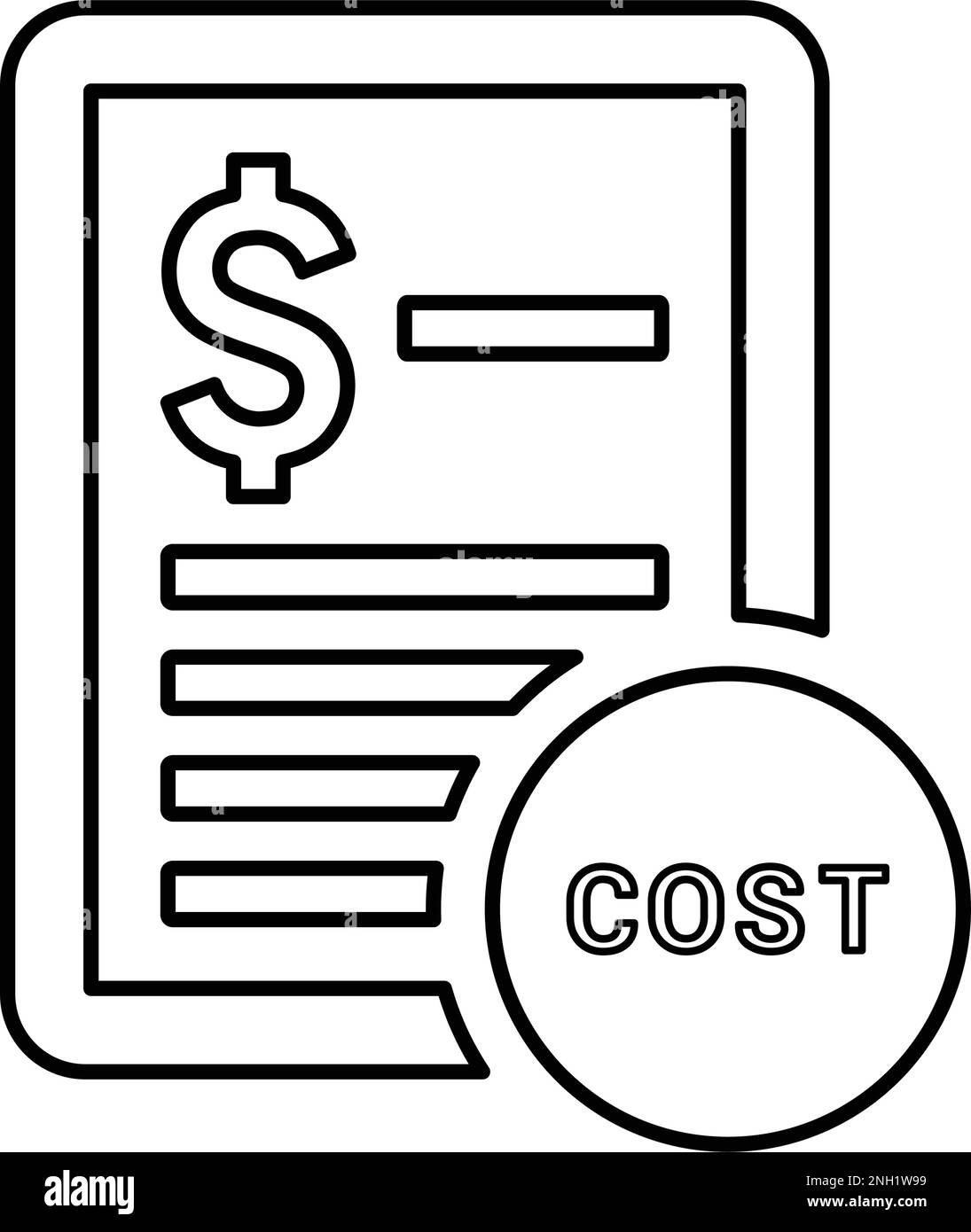 Icône de relevé de coût. EPS vectoriel de style plat utilisé dans les infographies, la conception Web, les présentations et sur les documents imprimés. Illustration de Vecteur