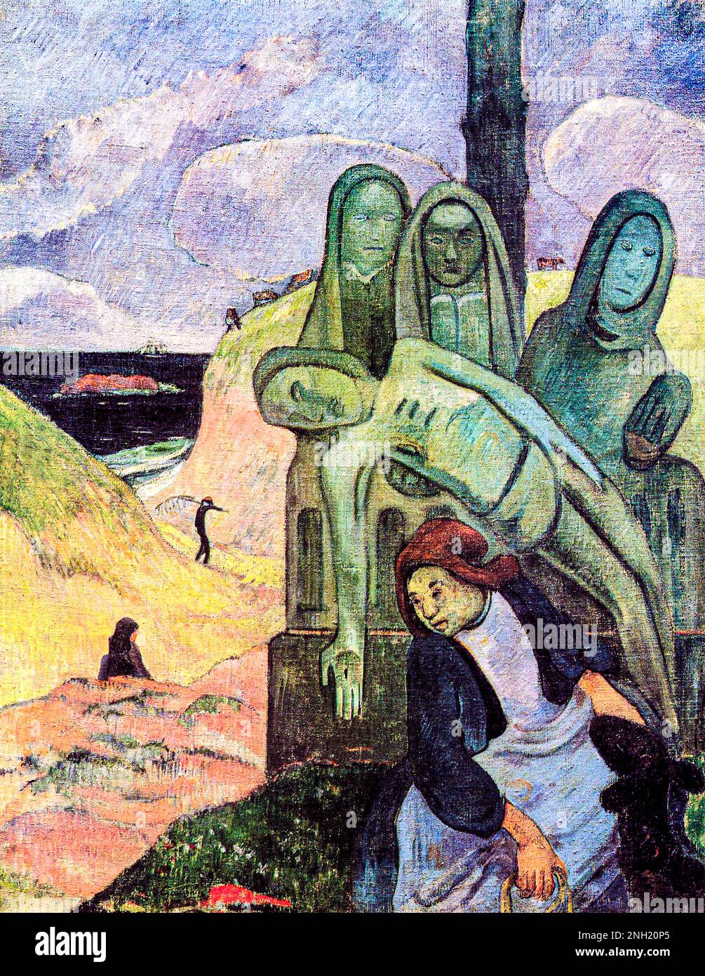 Le Christ Vert de Paul Gauguin (1889) célèbre peinture. Original de Wikimedia Commons. Banque D'Images