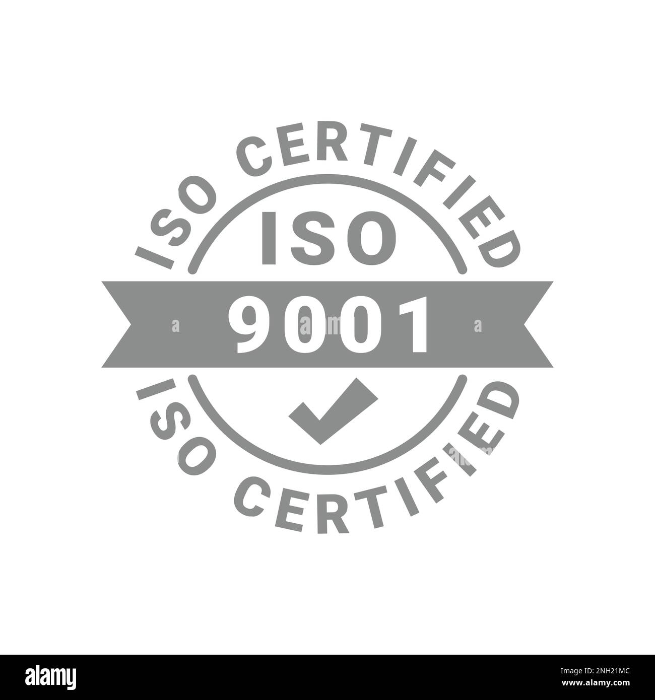 Label vectoriel certifié ISO. icône de vecteur de badge de certificat 9001. Illustration de Vecteur