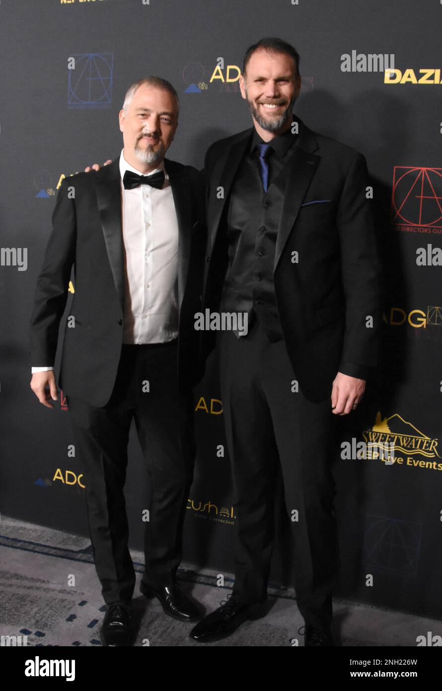 Los Angeles, Californie, États-Unis 18th février 2023 Ben Proctor et Dylan Cole assistent aux prix annuels 27th de la Guilde des directeurs d'art au centre-ville InterContinental de Los Angeles sur 18 février 2023 à Los Angeles, Californie, États-Unis. Photo par Barry King/Alay stock photo Banque D'Images