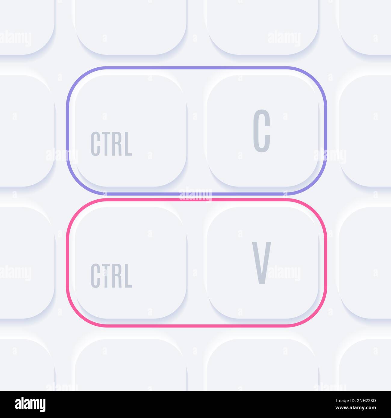 Concept de raccourci clavier, copier et coller. Clipart vectoriel Image