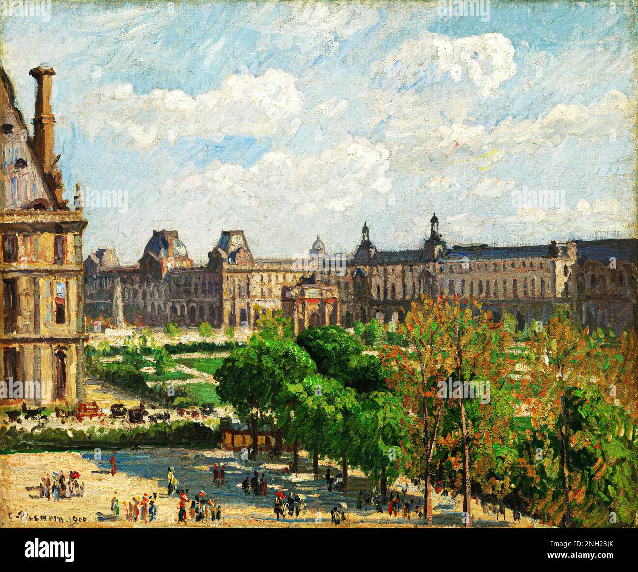 Place du carrousel, Paris (1900) par Camille Pissarro. Banque D'Images
