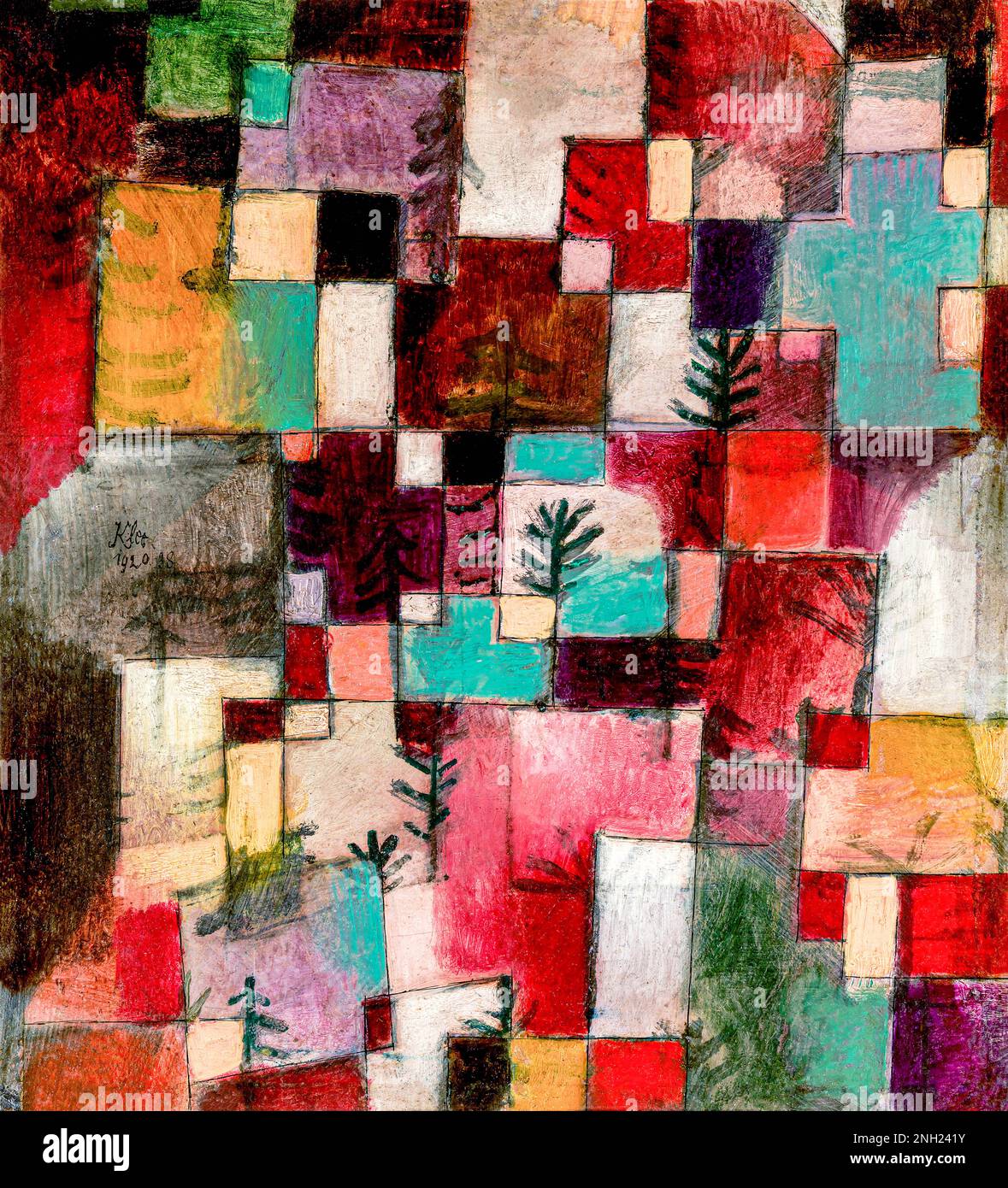 Rouge vert et violet&ndash;rythmes jaunes (1920) par Paul Klee. Original du MUSÉE MET. Banque D'Images