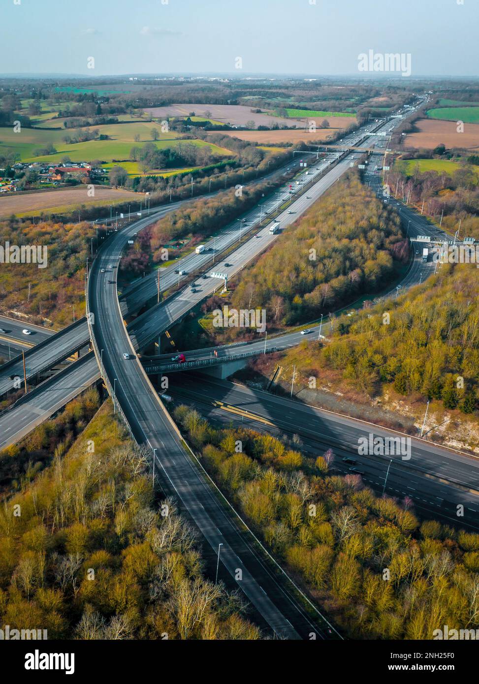 Échangeur d'autoroutes très fréquenté au Royaume-Uni Banque D'Images
