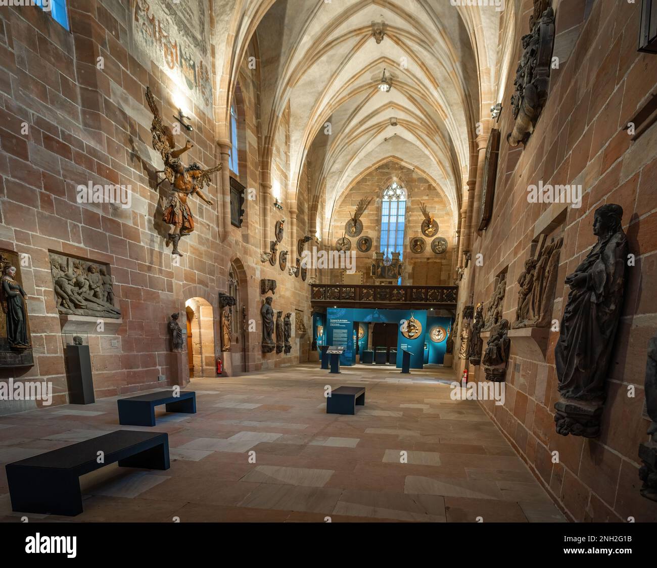 Ancienne église du monastère (Klosterkirche), aujourd'hui partie du Musée national germanisches (Musée national germanique) intérieur - Nuremberg, Bavière, Allemagne Banque D'Images