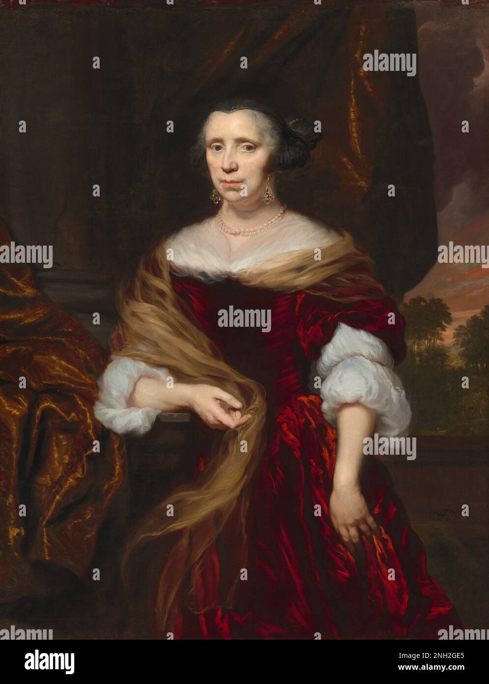 Nicolaes Maes Portrait d'une Dame 1676 Banque D'Images