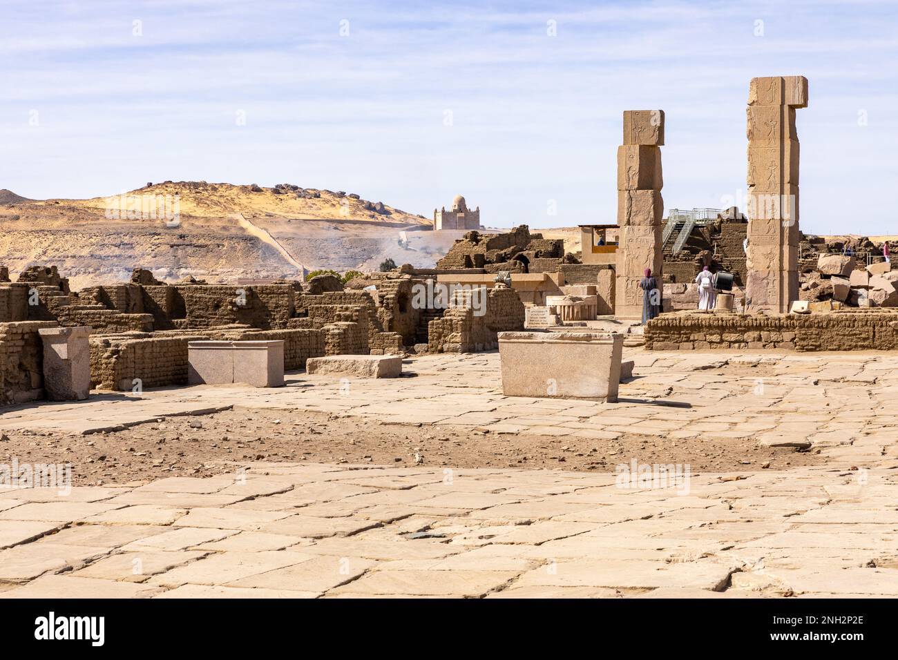 Site archéologique de l'île Éléphantine, qui abrite un ancien temple de Khnum. Assouan. Égypte. Banque D'Images