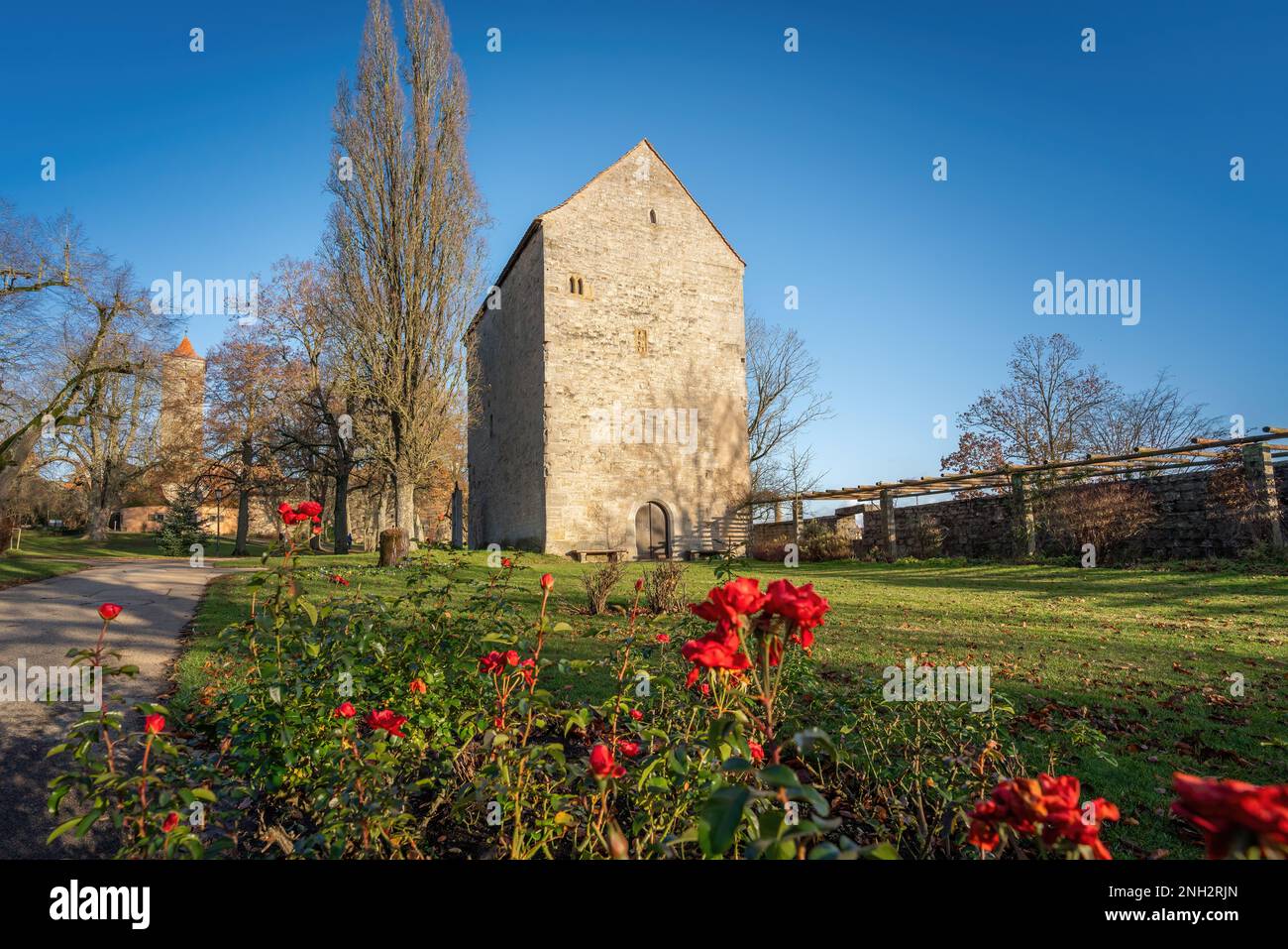 St. Chapelle Blasius aux jardins du château (Burggarten) - Rothenburg ob der Tauber, Bavière, Allemagne Banque D'Images