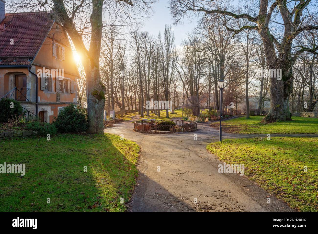 Jardins du château (Burggarten) - Rothenburg ob der Tauber, Bavière, Allemagne Banque D'Images