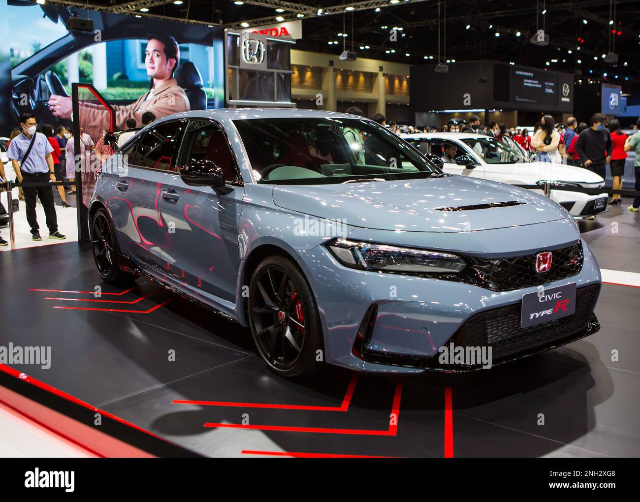 Bangkok, Thaïlande - 7 décembre 2022 : exposition Honda Civic Type R à l'exposition automobile 2022 Banque D'Images