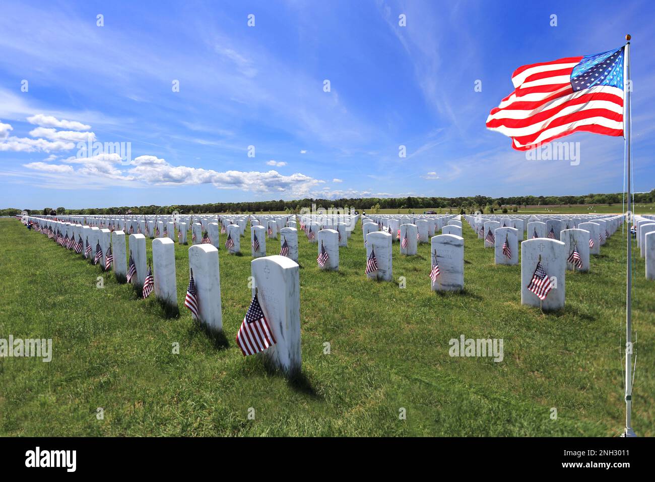 Cimetière national de Calverton long Island NY Banque D'Images