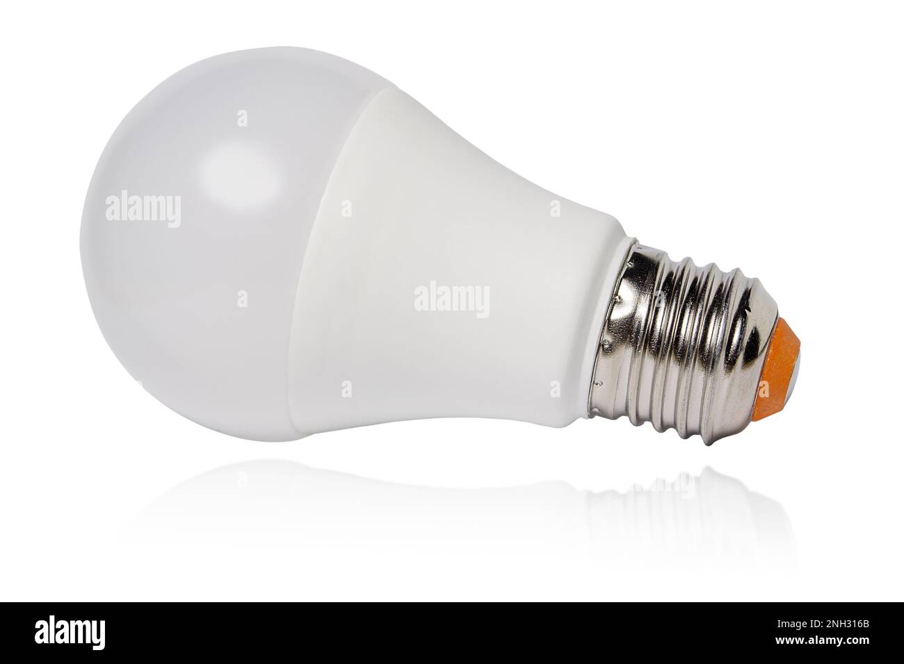 Lampe LED moderne, isolée sur fond blanc avec réflexion Banque D'Images