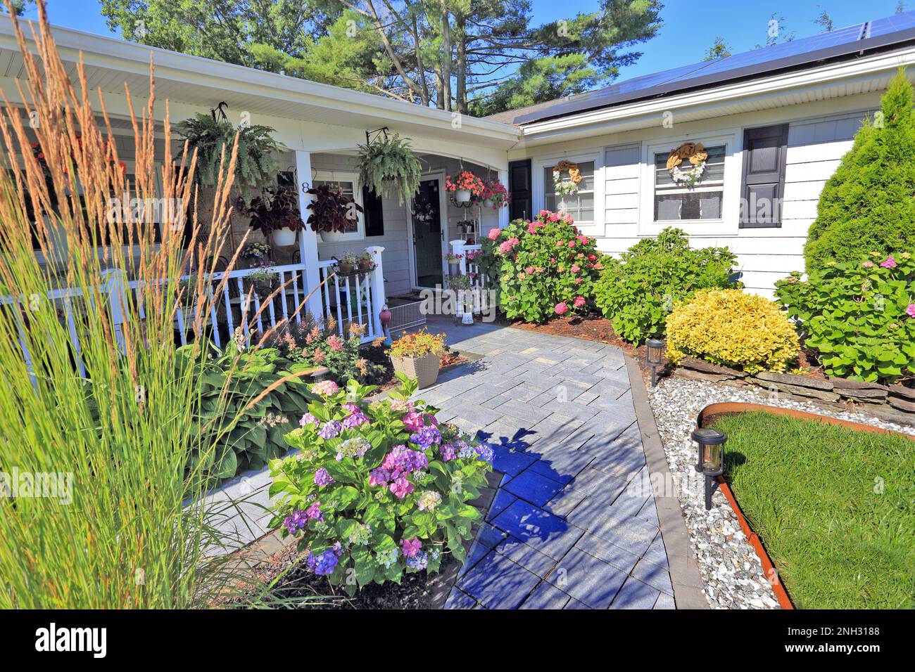 Maison de banlieue long Island New York Banque D'Images