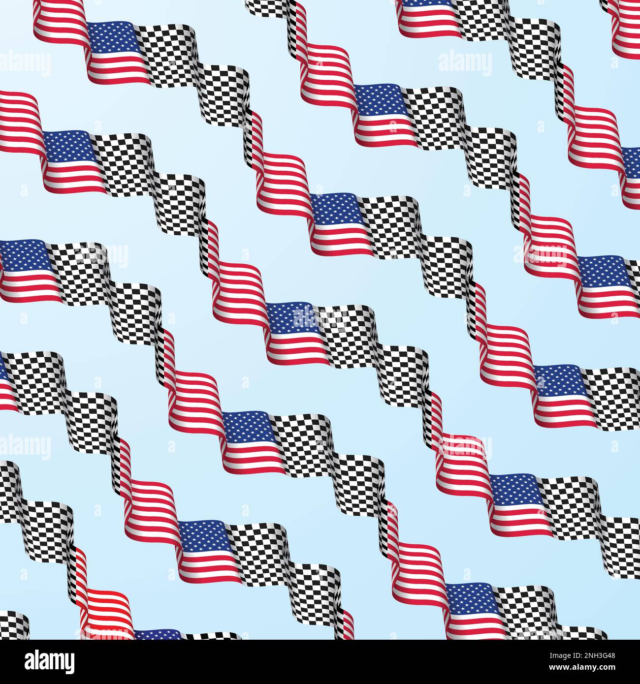 Ensemble de rubans drapeau à carreaux pour les États-Unis et la course Illustration de Vecteur