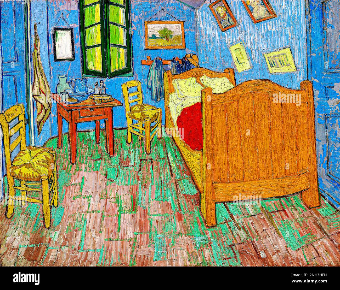 La chambre de Vincent Van Gogh (1889). Célèbre peinture, originale de l'Art Institute of Chicago. Banque D'Images